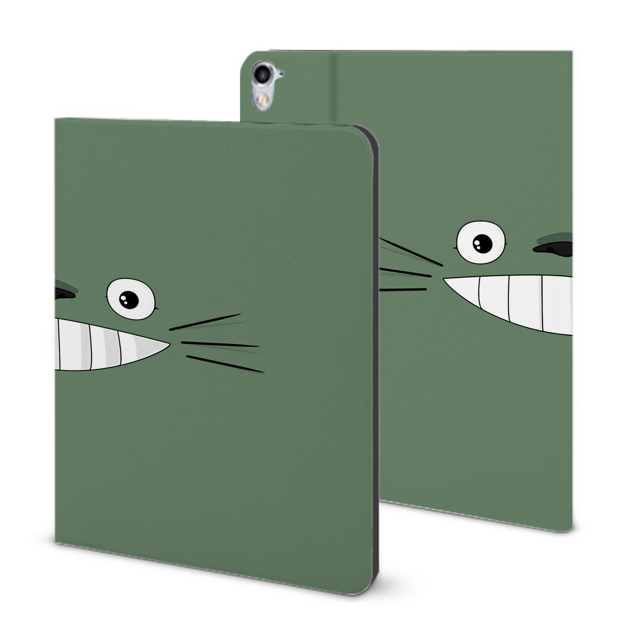 （画像用） となりのトトロ 草壁メイ 草壁サツキ My Neighbor Totoro Satsuki Kusakabe Mei Kusakabe IPad ケース ブック型 PUレザー TPU 耐衝撃 軽量 薄型 ペン収納なし 全面保護 IPad 各モデル対応
